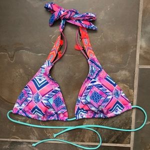 Victoria’s Secret Swim Beaded Floral Geometric Top